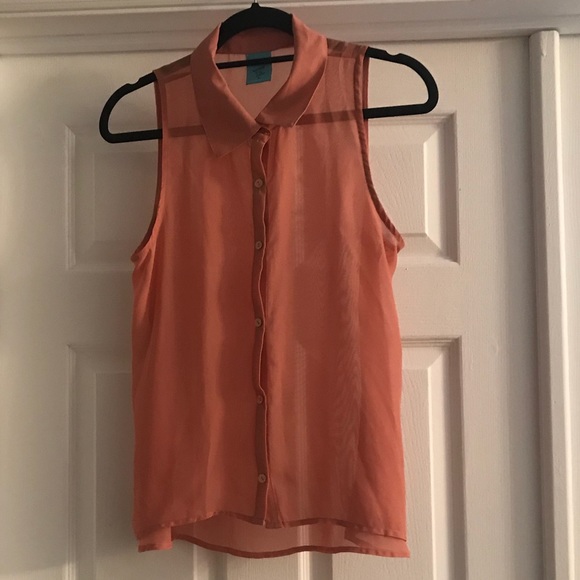 Tops - Sheer sleeveless blush blouse